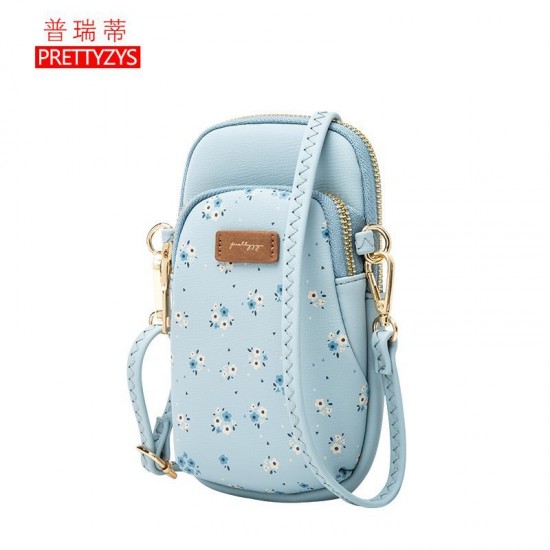 Korean fashion floral crossbody phone bag, popular student style, double zipper, crossbody small bag with large capacity Korean fashion floral crossbody phone bag, popular student style, double zipper, crossbody small bag with large capacity