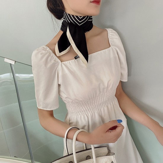 Korean Dongdaemun striped silk scarves, women's headbands, sweet chiffon square scarves, professional small scarves. Korean Dongdaemun striped silk scarves, women's headbands, sweet chiffon square scarves, professional small scarves.