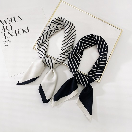 Korean Dongdaemun striped silk scarves, women's headbands, sweet chiffon square scarves, professional small scarves. Korean Dongdaemun striped silk scarves, women's headbands, sweet chiffon square scarves, professional small scarves.