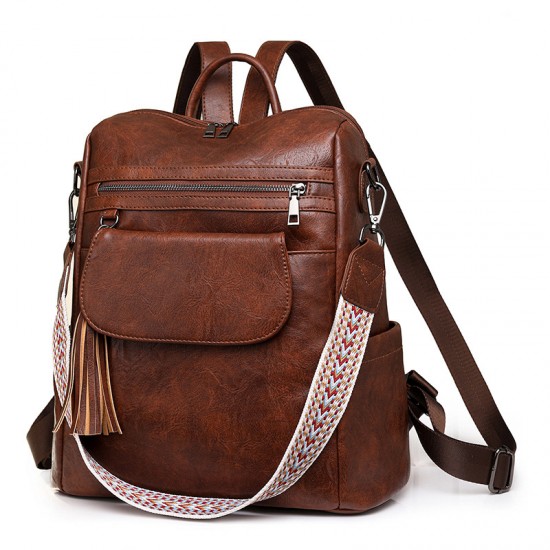 New women's bags, cross-border new large-capacity retro dual-use shoulder and crossbody bags, casual women's backpacks.