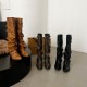 Women's pleated boots, western boots, thick heels, below the knee, belt buckle trouser boots. Women's pleated boots, western boots, thick heels, below the knee, belt buckle trouser boots.