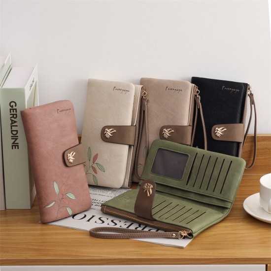 Lianbu New 2025 Wallet for Women, Long Multifunctional Large Capacity Clutch with Printed Buckle and Folding Zipper Lianbu New 2025 Wallet for Women, Long Multifunctional Large Capacity Clutch with Printed Buckle and Folding Zipper
