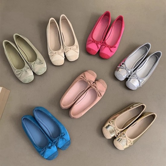 Women's round-toe pumps, new spring and autumn soft leather ballet fairy style slip-on soft flat-soled toe shoes. Women's round-toe pumps, new spring and autumn soft leather ballet fairy style slip-on soft flat-soled toe shoes.
