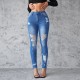 Amazon European and American Cross-border Ripped Jeans for Women, 2025 Spring/Summer New Slimming, Hip-lifting Skinny Pants, High-waisted, In Stock Amazon European and American Cross-border Ripped Jeans for Women, 2025 Spring/Summer New Slimming, Hip-lifting Skinny Pants, High-waisted, In Stock