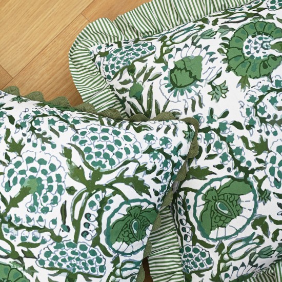 Cross-border Nordic ins printed ruffle skirt pillowcase Retro pastoral pillow covers for living room sofas Cross-border Nordic ins printed ruffle skirt pillowcase Retro pastoral pillow covers for living room sofas