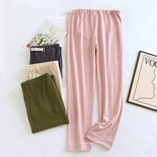 Adjustable maternity pajamas, plus-size, spring and autumn, pure cotton, belly-supporting pants, thin, soft loungewear pants for autumn and winter Adjustable maternity pajamas, plus-size, spring and autumn, pure cotton, belly-supporting pants, thin, soft loungewear pants for autumn and winter