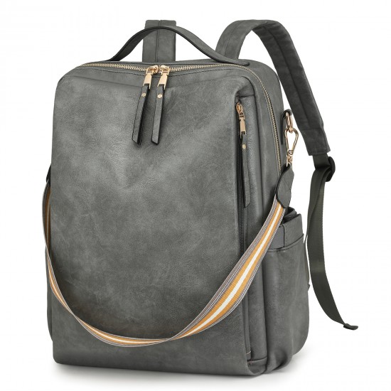 New women's retro backpack, multifunctional PU fashion women's bag, travel backpack wholesale