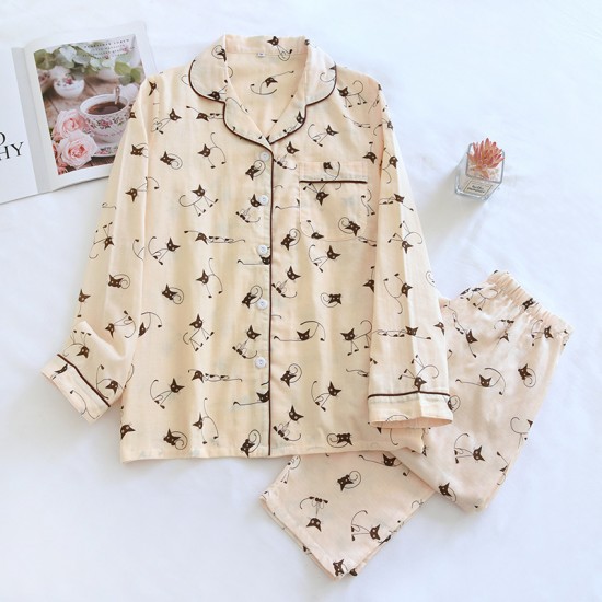Candy solid color women's pajamas, spring, summer, and autumn, pure cotton double-layer washed cotton gauze, thin home pants, loose casual trousers Candy solid color women's pajamas, spring, summer, and autumn, pure cotton double-layer washed cotton gauze, thin home pants, loose casual trousers