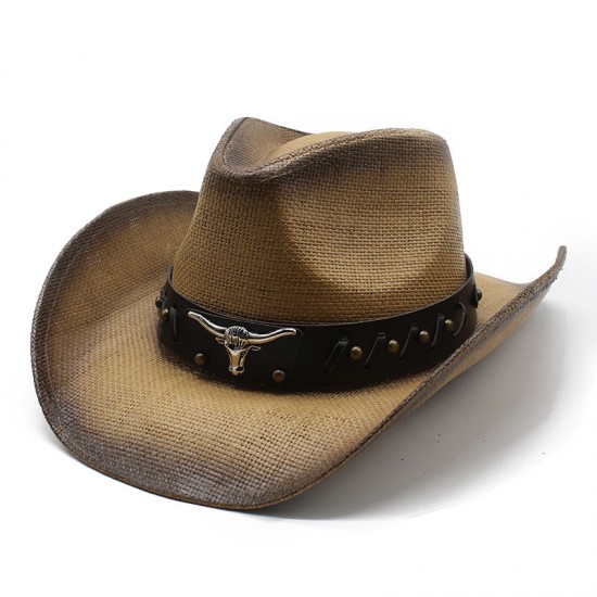 Western cowboy hat, spring and summer, horseback riding, beach, and vacation hat, hard straw hat for sun protection Western cowboy hat, spring and summer, horseback riding, beach, and vacation hat, hard straw hat for sun protection