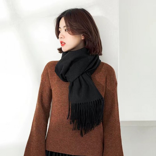 2025 red scarf for women, winter faux cashmere solid color scarf, upscale warmth, Korean-style tassel scarf for men, versatile. 2025 red scarf for women, winter faux cashmere solid color scarf, upscale warmth, Korean-style tassel scarf for men, versatile.