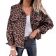 2025 new European and American spring and autumn denim jackets, leopard print, long-sleeved, short, loose-fitting, casual jackets for women, now in stock.