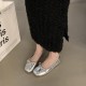 Women's French flat pumps, 2024 new retro suede red shoes, fairy-style ballet toe shoes. Women's French flat pumps, 2024 new retro suede red shoes, fairy-style ballet toe shoes.