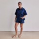 Amazon Foreign Trade Cross-Border 2025 Summer European and American women's casual retro loose shirt and denim shorts set Amazon Foreign Trade Cross-Border 2025 Summer European and American women's casual retro loose shirt and denim shorts set
