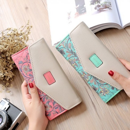 Cross-Border European and American Popular Women's Long Wallet with Retro Print and Fashionable Wallet, Clutch, and Coin Purse