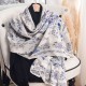 Thin, niche imitation cotton and linen, pastoral-style printed silk scarf, Japanese and Korean, fashionable and elegant shawl for women, a sophisticated holiday gift Thin, niche imitation cotton and linen, pastoral-style printed silk scarf, Japanese and Korean, fashionable and elegant shawl for women, a sophisticated holiday gift