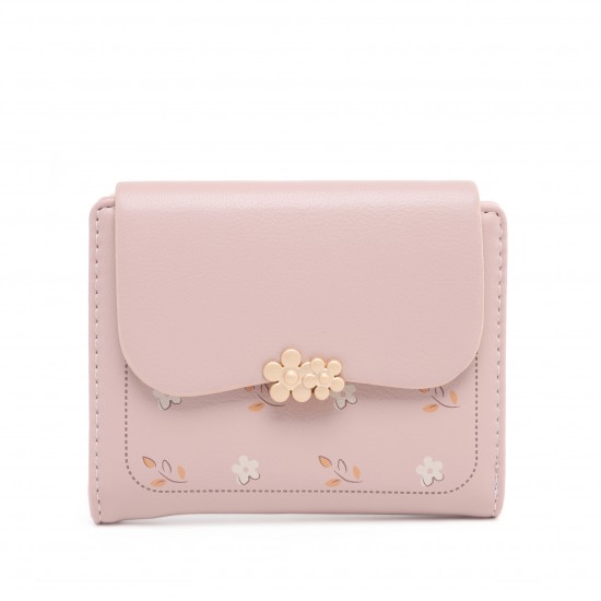 New Japanese and Korean style short women's wallet, stylish, printed, tri-fold, buckle, zipper, multifunctional coin purse, card holder New Japanese and Korean style short women's wallet, stylish, printed, tri-fold, buckle, zipper, multifunctional coin purse, card holder
