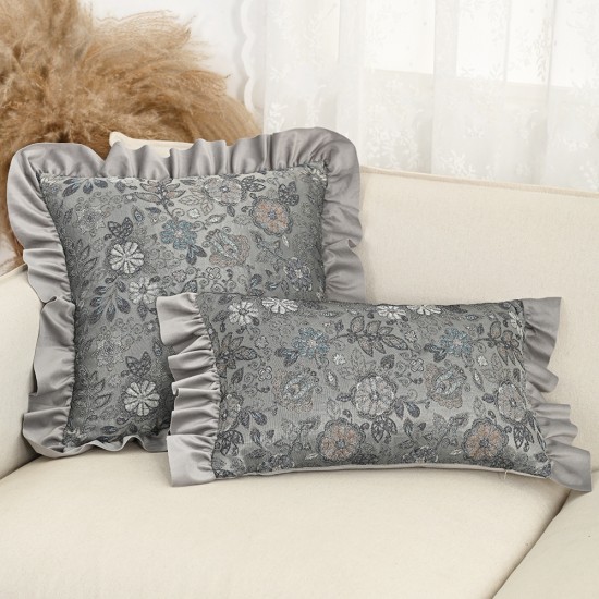 Cross-border Nordic ins ribbon flower ruffled skirt pillowcases, French-style lumbar pillows for sofas and bedrooms. Cross-border Nordic ins ribbon flower ruffled skirt pillowcases, French-style lumbar pillows for sofas and bedrooms.