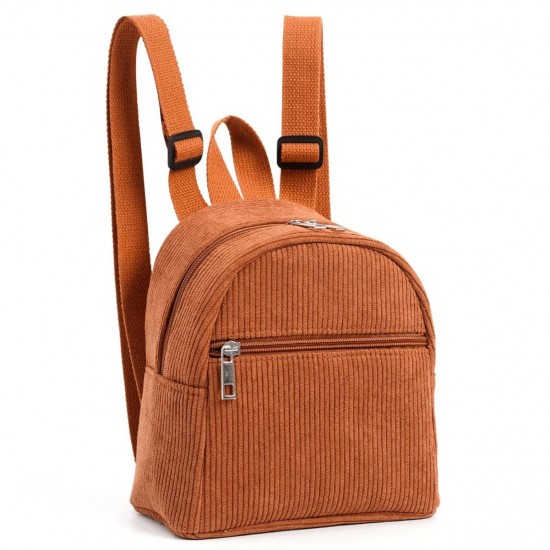 Cross-border hot-selling mini backpack, solid color, multi-color, stylish corduroy backpack Simple, casual backpacks for men and women