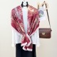 Cross-border Individually Designed Feather Print Cotton and Linen Long Scarf, Retro, Artistic, Elegant, High-value Scarf for Women Cross-border Individually Designed Feather Print Cotton and Linen Long Scarf, Retro, Artistic, Elegant, High-value Scarf for Women