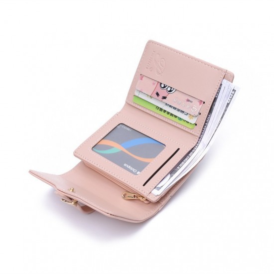New Lovebu women's wallet, short, small, clear. New printed folding zipper and clasp multifunctional card and coin purse New Lovebu women's wallet, short, small, clear. New printed folding zipper and clasp multifunctional card and coin purse