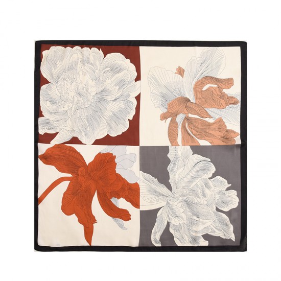 New Korean-style women's silk scarf with gentle colors, floral scarf, light luxury style, 70s square scarf, wholesale for spring and autumn. New Korean-style women's silk scarf with gentle colors, floral scarf, light luxury style, 70s square scarf, wholesale for spring and autumn.
