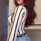 European and American women's summer tops. 2025 new, niche, striped, versatile, slim-fitting, sexy, long-sleeved T-shirt. Wholesale.