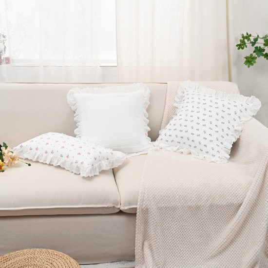 Cross-border Nordic INSIZE chain-embroidered jacquard throw pillow covers, floral and bird twill cushion covers, living room sofa fabrics Cross-border Nordic INSIZE chain-embroidered jacquard throw pillow covers, floral and bird twill cushion covers, living room sofa fabrics
