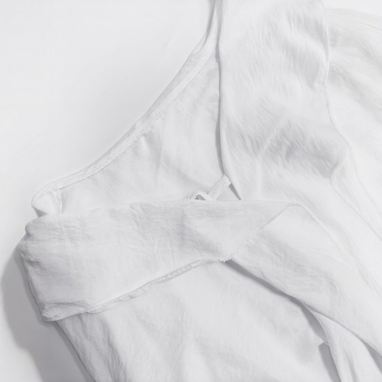 2025 summer new style lace-up shirt and shorts two-piece suit for women, French-style loose-fitting flared sleeve casual top and shorts set 2025 summer new style lace-up shirt and shorts two-piece suit for women, French-style loose-fitting flared sleeve casual top and shorts set