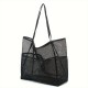 Amazon mesh single-shoulder tote bag, men's and women's beach bag, toiletry and swimwear storage bag