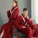 Cross-border hot-selling long, thickened baby fleece couple's robe, winter plus-size flannel bathrobe for men, autumn