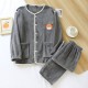 Couple flannel pajamas, simple, long-sleeved, plush, warm, two-piece loungewear set for men and women for autumn and winter Couple flannel pajamas, simple, long-sleeved, plush, warm, two-piece loungewear set for men and women for autumn and winter