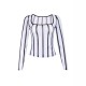 European and American women's summer tops. 2025 new, niche, striped, versatile, slim-fitting, sexy, long-sleeved T-shirt. Wholesale. European and American women's summer tops. 2025 new, niche, striped, versatile, slim-fitting, sexy, long-sleeved T-shirt. Wholesale.