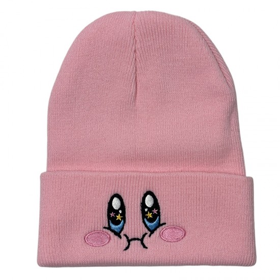 European and American male and female students, autumn and winter, cute Kirby knitted hats for women, outdoor pullovers, warm wool hats with cartoon characters. European and American male and female students, autumn and winter, cute Kirby knitted hats for women, outdoor pullovers, warm wool hats with cartoon characters.