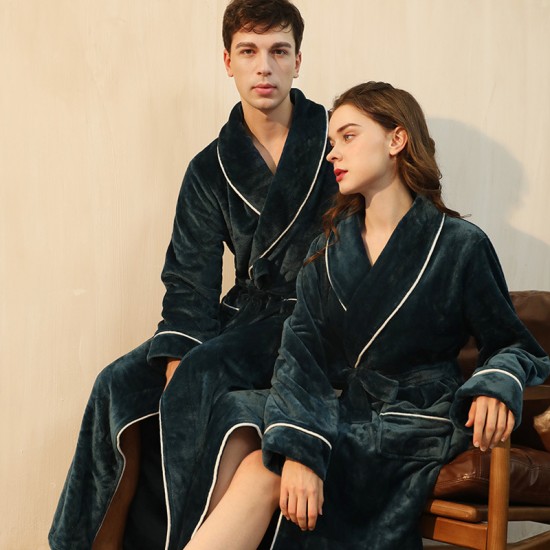 Extra-Long Nightgown for Men and Women, Autumn/Winter Plus-Sized Coral Fleece Pajamas for Men, Thickened Winter Couple's Flannel Pajamas for Men Extra-Long Nightgown for Men and Women, Autumn/Winter Plus-Sized Coral Fleece Pajamas for Men, Thickened Winter Couple's Flannel Pajamas for Men