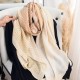 Korean niche imitation cotton and linen silk scarves, fashionable, creative, outerwear, color-blocked scarves, high-end, elegant floral shawls Korean niche imitation cotton and linen silk scarves, fashionable, creative, outerwear, color-blocked scarves, high-end, elegant floral shawls