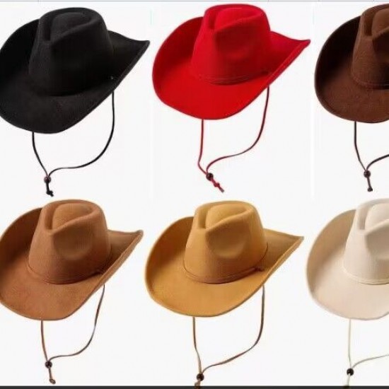 European and American autumn and winter new fashion casual windproof rope-curled wide-brimmed woolen cowboy hats, trendy outdoor warm hats. European and American autumn and winter new fashion casual windproof rope-curled wide-brimmed woolen cowboy hats, trendy outdoor warm hats.