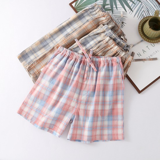 Washed cotton couple's pajama pants, pure cotton men's and women's trousers, spring and autumn, summer, casual, loose plaid, outdoor wear. Washed cotton couple's pajama pants, pure cotton men's and women's trousers, spring and autumn, summer, casual, loose plaid, outdoor wear.