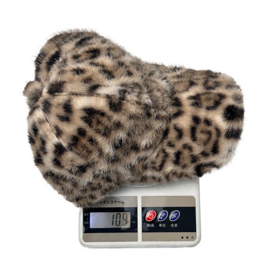 New plush leopard print warm baseball cap, Korean style, fashionable, versatile outdoor retro duck cap for women New plush leopard print warm baseball cap, Korean style, fashionable, versatile outdoor retro duck cap for women