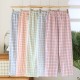 Women's padded pajamas, pure cotton double-layer gauze thin long sleeves, Japanese-style bra-free spring and summer loungewear two-piece set. Women's padded pajamas, pure cotton double-layer gauze thin long sleeves, Japanese-style bra-free spring and summer loungewear two-piece set.
