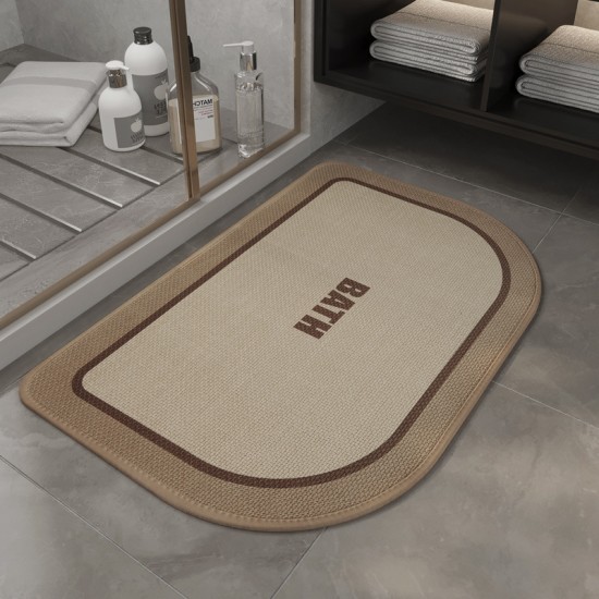 Linen woven bathroom floormat, quick-drying absorbent bathroom mat, wet/dry separation bathroom floormat. Linen woven bathroom floormat, quick-drying absorbent bathroom mat, wet/dry separation bathroom floormat.