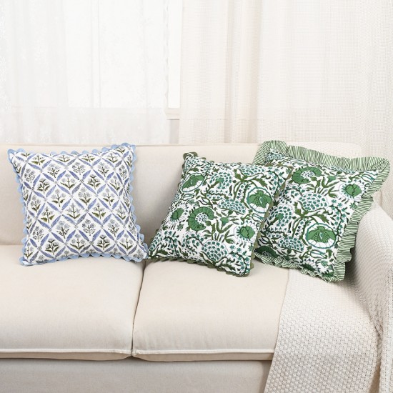 Cross-border Nordic ins printed ruffle skirt pillowcase Retro pastoral pillow covers for living room sofas Cross-border Nordic ins printed ruffle skirt pillowcase Retro pastoral pillow covers for living room sofas