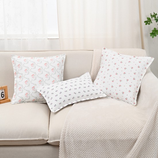 Cross-border Nordic INSIZE chain-embroidered jacquard throw pillow covers, floral and bird twill cushion covers, living room sofa fabrics Cross-border Nordic INSIZE chain-embroidered jacquard throw pillow covers, floral and bird twill cushion covers, living room sofa fabrics