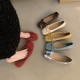 Women's French flat pumps, 2024 new retro suede red shoes, fairy-style ballet toe shoes. Women's French flat pumps, 2024 new retro suede red shoes, fairy-style ballet toe shoes.