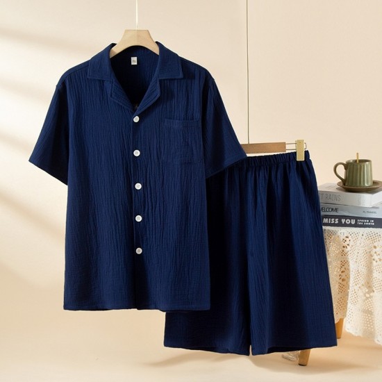 Fresh and elegant women's pajamas, pure cotton double-layer gauze, cute round-neck, loose long-sleeved dress, loose home clothes set Fresh and elegant women's pajamas, pure cotton double-layer gauze, cute round-neck, loose long-sleeved dress, loose home clothes set