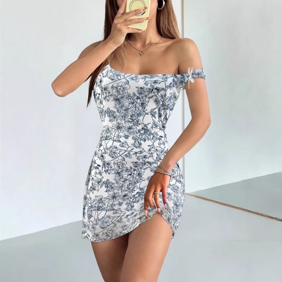 2025 Summer New Women's Midi Skirt Elegant and sophisticated retro blue and white porcelain adjustable vest dress 2025 Summer New Women's Midi Skirt Elegant and sophisticated retro blue and white porcelain adjustable vest dress