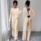 Women's suit with a hollowed-out bow at the back, 2025 summer elegant round-neck long-sleeved top and trousers, two-piece set.