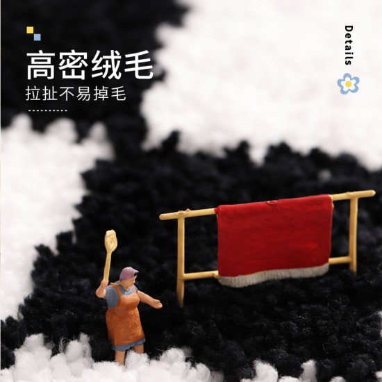 Instagram-style living room bedside rugs, modern and simple, full-length patchwork plush mats, home bedroom puzzle children's blankets Instagram-style living room bedside rugs, modern and simple, full-length patchwork plush mats, home bedroom puzzle children's blankets