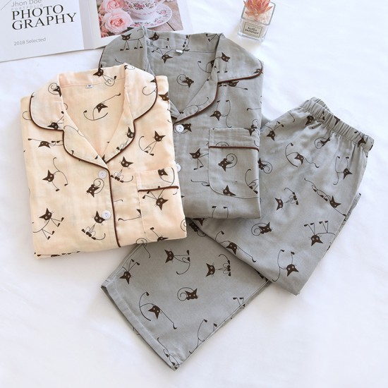 Candy solid color women's pajamas, spring, summer, and autumn, pure cotton double-layer washed cotton gauze, thin home pants, loose casual trousers Candy solid color women's pajamas, spring, summer, and autumn, pure cotton double-layer washed cotton gauze, thin home pants, loose casual trousers