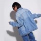 Factory Direct 2025 New European and American Cross-Border Light Blue Washed Denim Jacket for Women, Casual Loose Jacket Top