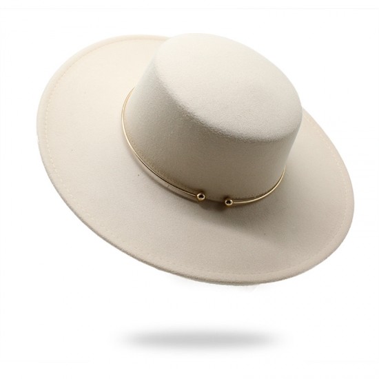 2021 autumn and winter new cross-border thickened men's and women's hat 10cm wide-brim wool felt flat-top hat 2021 autumn and winter new cross-border thickened men's and women's hat 10cm wide-brim wool felt flat-top hat